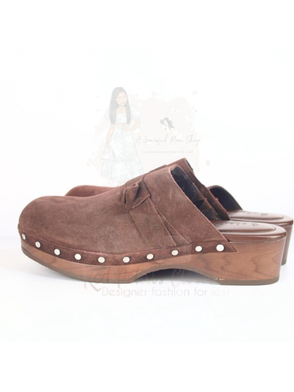 Splendid Olive Women Suede Clogs Brown Size 8